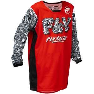 Maillot enfant FLY RACING Kinetic Mutant - rouge/noir/blanc