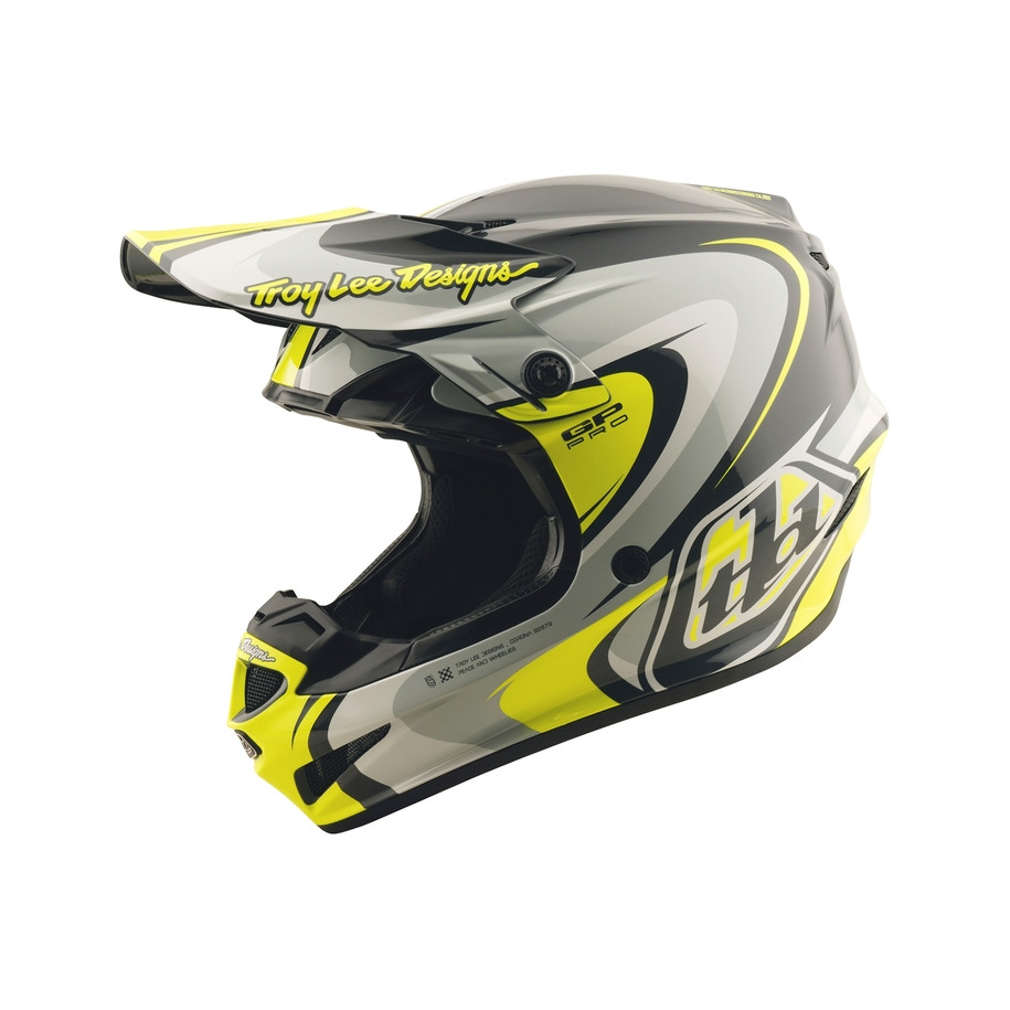 Casque TROY LEE DESIGNS GP Pro Crossover - gris/jaune