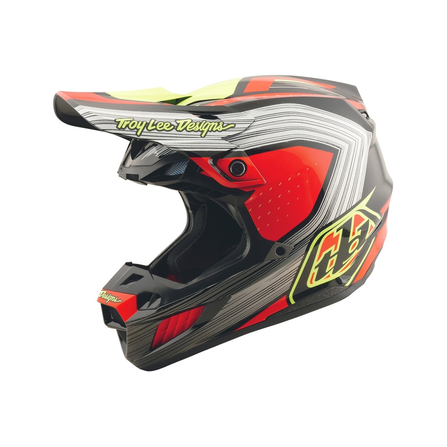 Casque TROY LEE DESIGNS SE5 Composite Stripes - noir/Infra Red