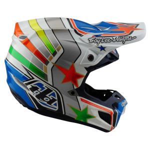Casque TROY LEE DESIGNS SE5 Composite Mips - Rays blanc/bleu