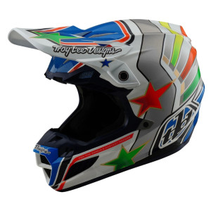 Casque TROY LEE DESIGNS SE5 Composite Mips - Rays blanc/bleu