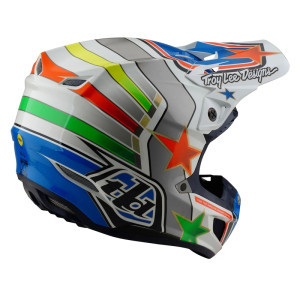 Casque TROY LEE DESIGNS SE5 Composite Mips - Rays blanc/bleu