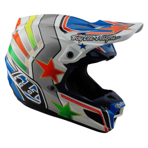 Casque TROY LEE DESIGNS SE5 Composite Mips - Rays blanc/bleu