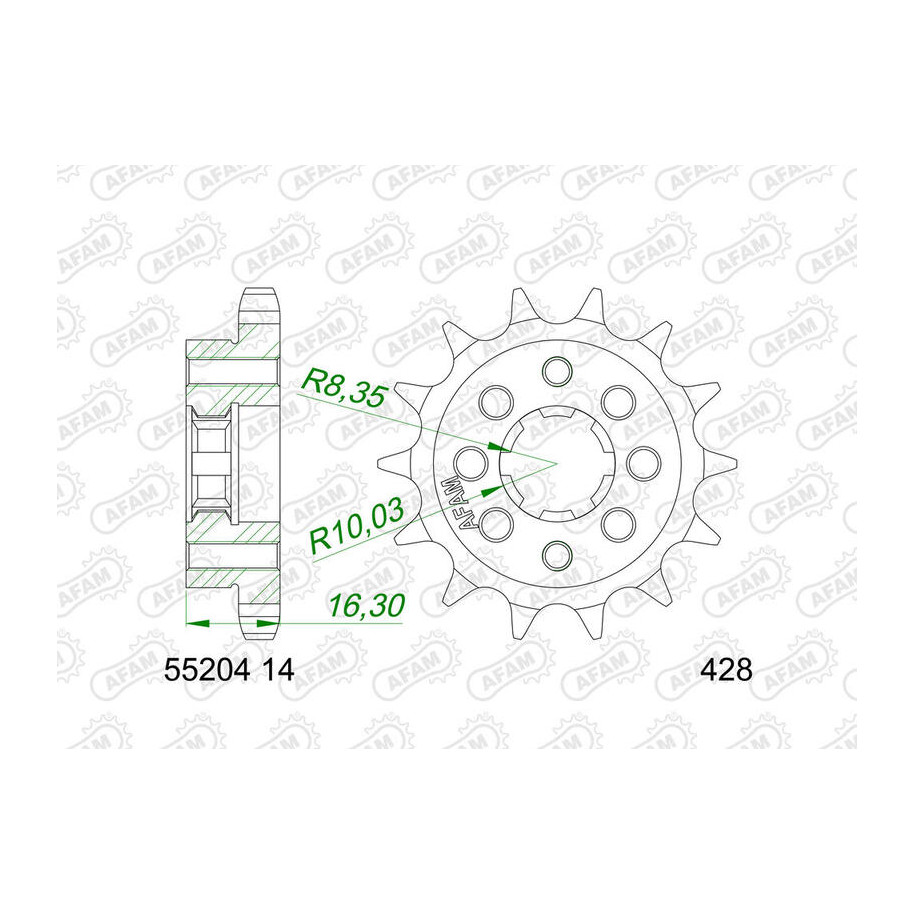 Pignon AFAM acier standard 55204 - 428