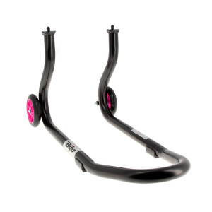 Béquille de stand avant BIHR Home Track fixe noir mat roues rose