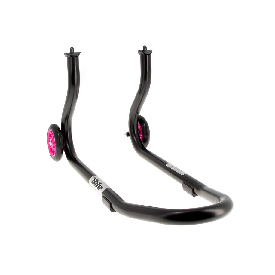 Béquille de stand avant BIHR Home Track fixe noir mat roues rose