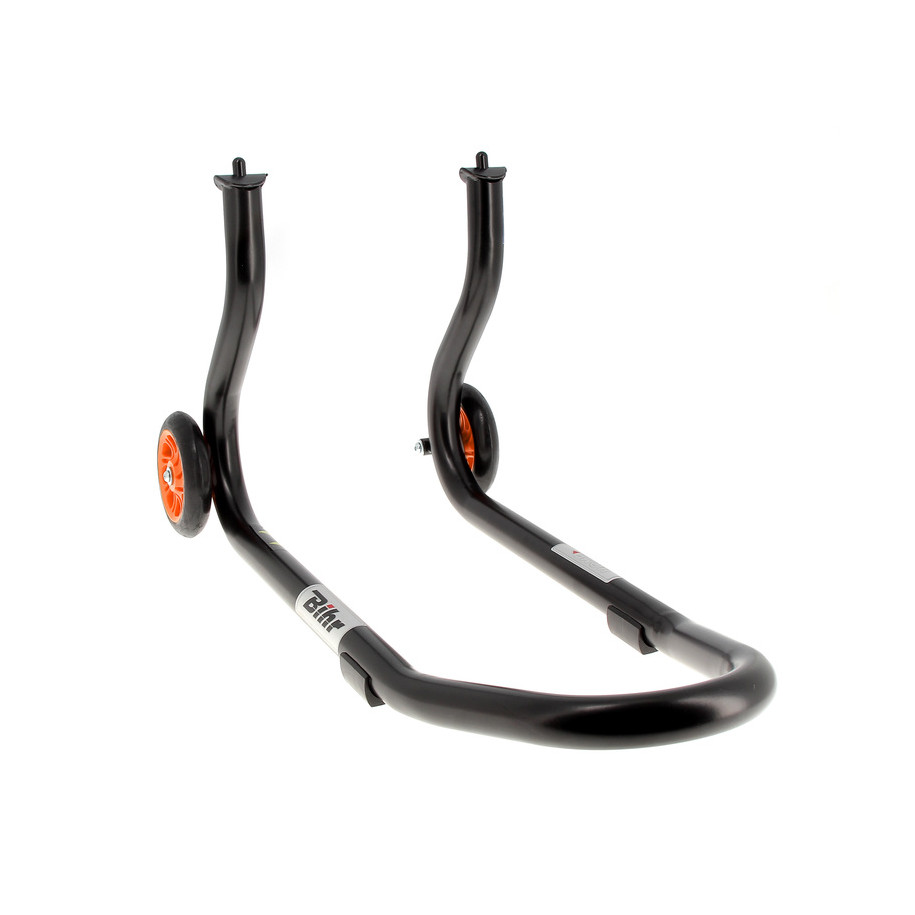 Béquille de stand avant BIHR Home Track fixe noir mat roues orange