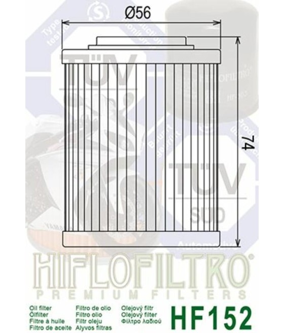 Filtre à huile HIFLOFILTRO - HF152