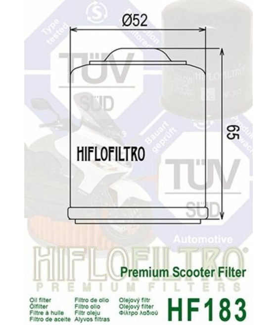 Filtre à huile HIFLOFILTRO - HF183