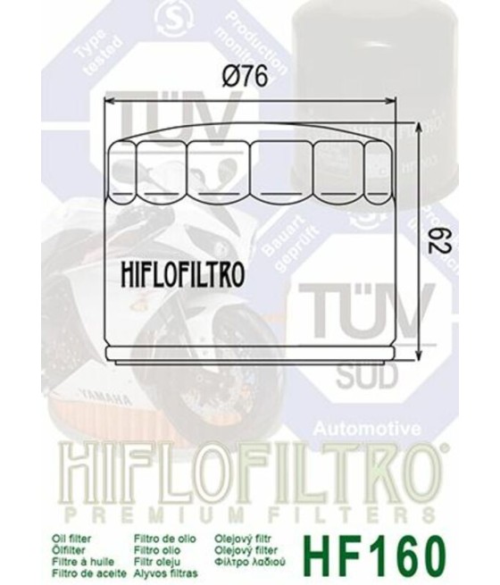 Filtre à huile HIFLOFILTRO - HF160