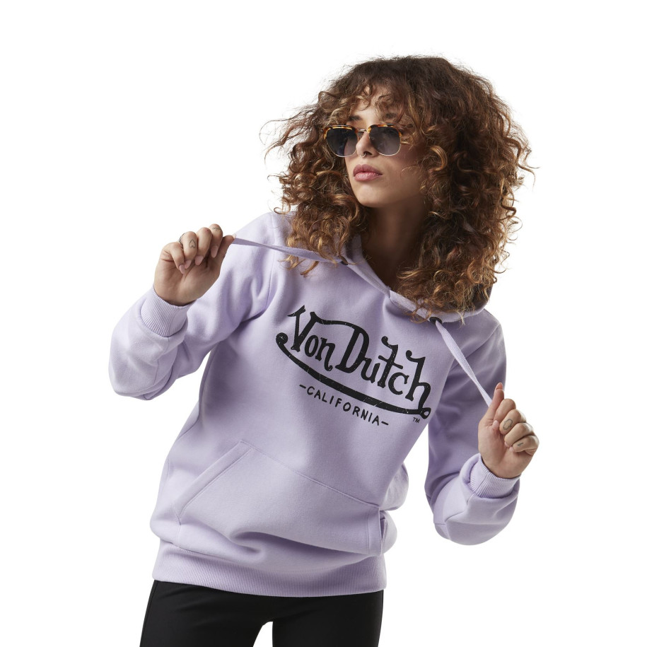 VON DUTCH SWEAT FEMME UNI A CAPUCHE ET PRINT DEVANT