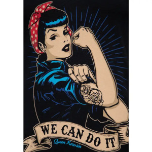 T-shirt à imprimé rétro « We can do it »