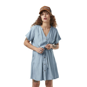 VON DUTCH Robe femme ajustée effet denim léger