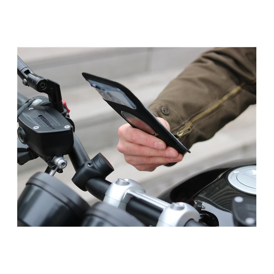 Support Smartphone magnétique Pro Vissé au Guidon avec pochette Xl
