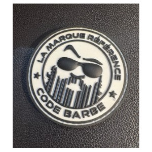 Écusson Interchangeable Code Barbe Blanc | Personnalisez Votre Casquette & Bob