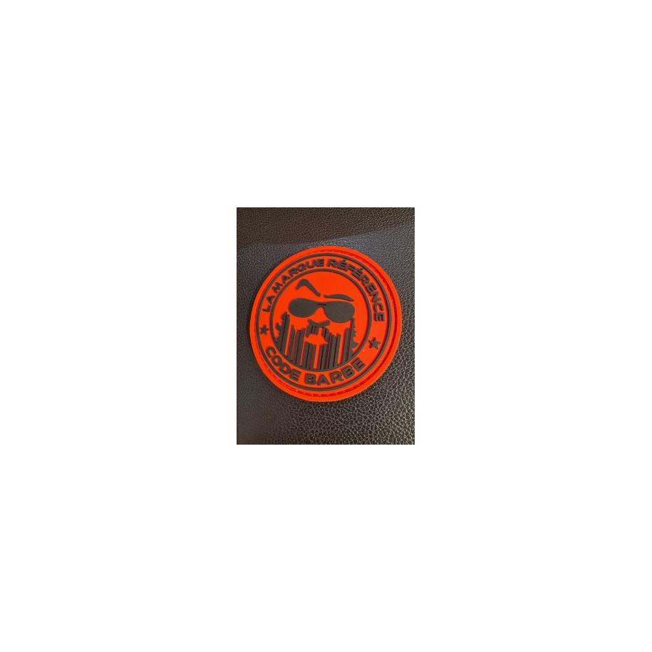 Écusson Interchangeable Code Barbe Orange : Révélez Votre Style sur Casquette et Bob