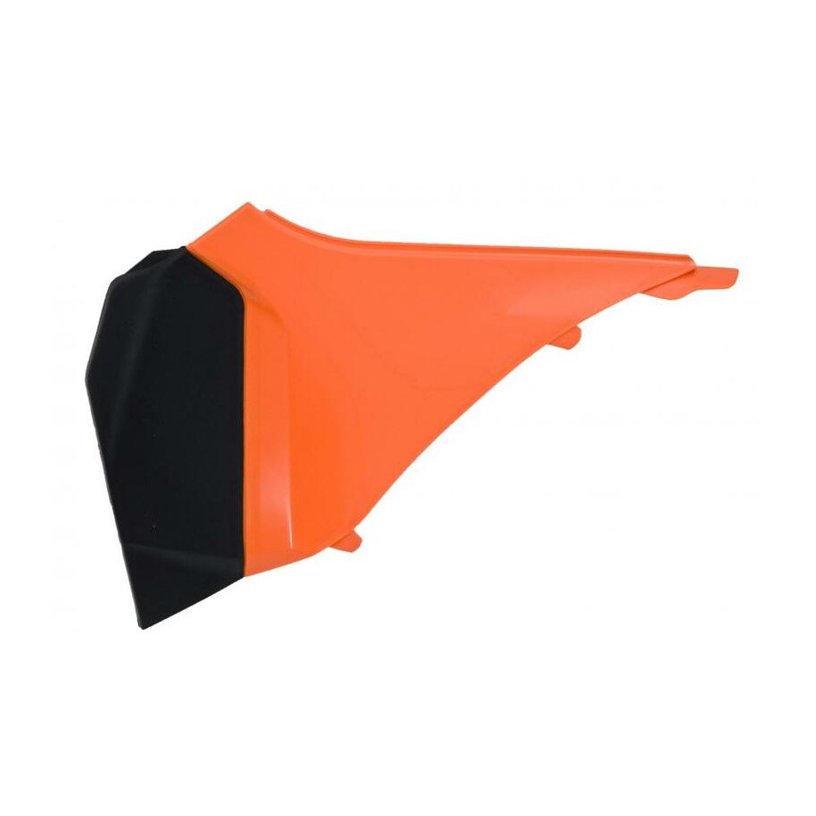Cache boîte à air gauche RACETECH orange/noir KTM