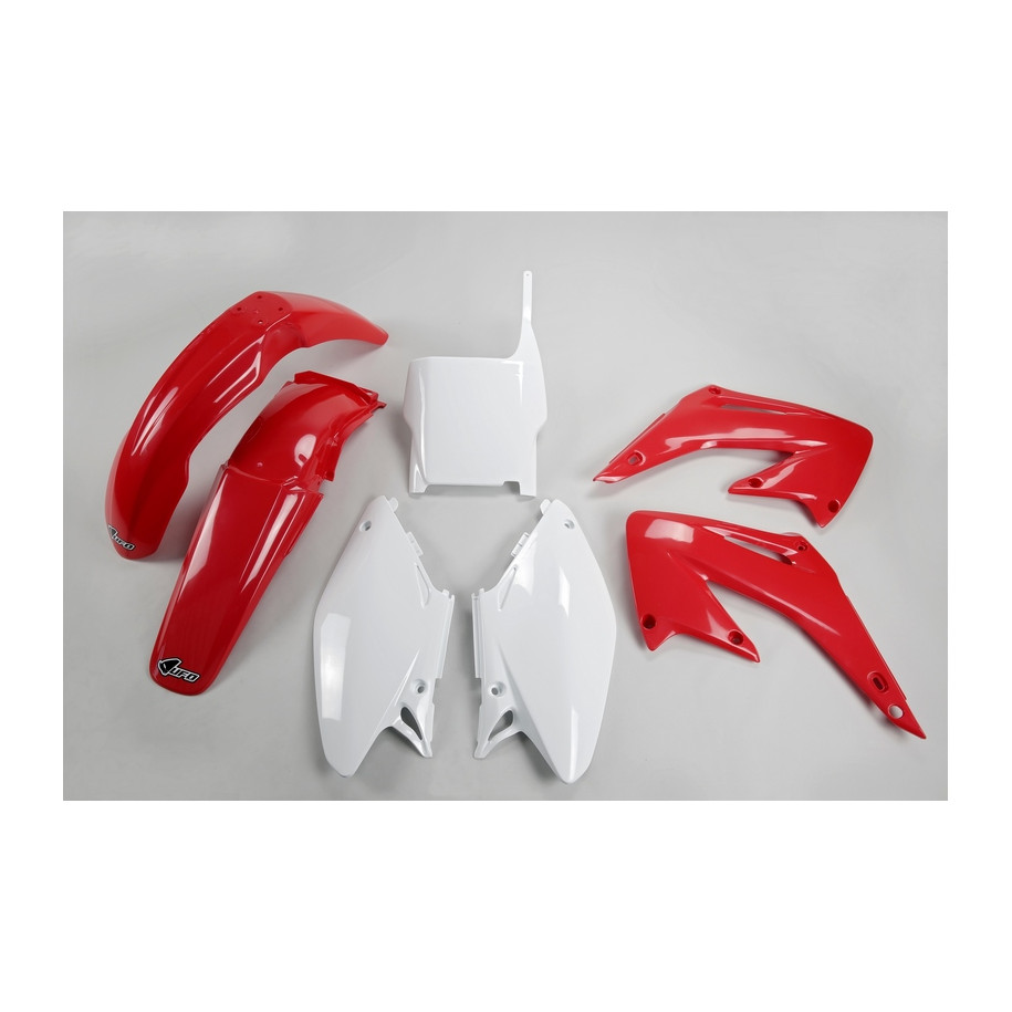 Kit plastique UFO couleur origine rouge/blanc Honda CR125R/250R