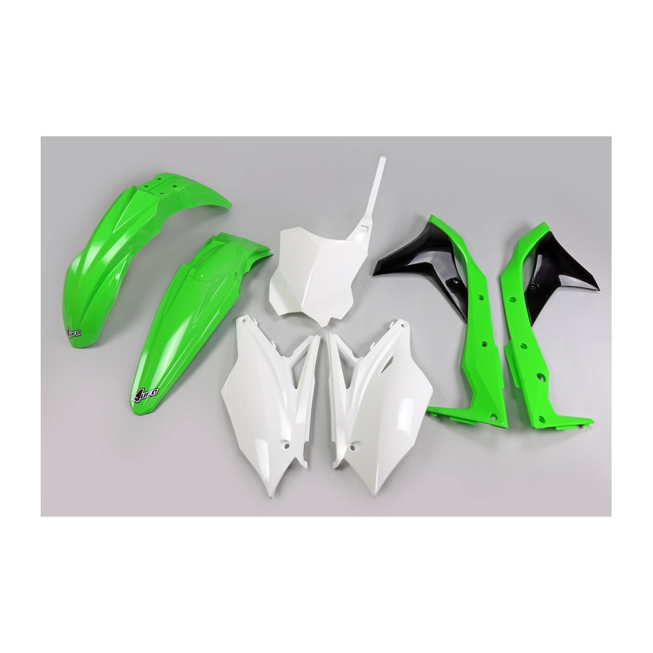 Kit plastique UFO origine (2017) vert/noir/blanc Kawasaki KX250F