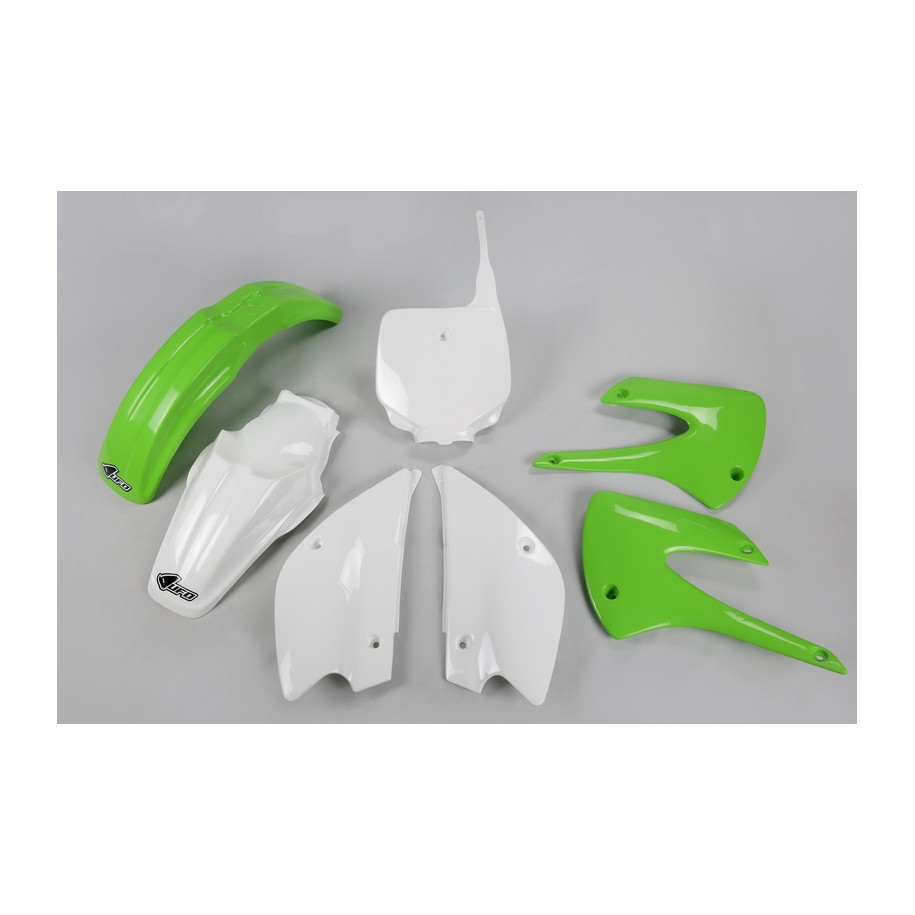 Kit plastique UFO couleur origine (2013) OEM vert/blanc Kawasaki KX85