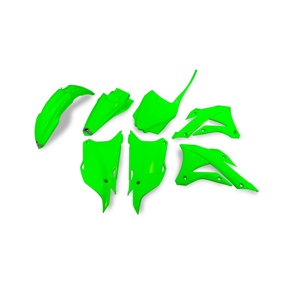 Kit plastique UFO vert fluo Kawasaki KX85