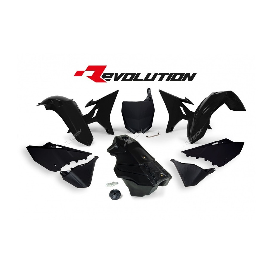 Kit plastique RACETECH Revolution + réservoir noir Yamaha YZ125/250