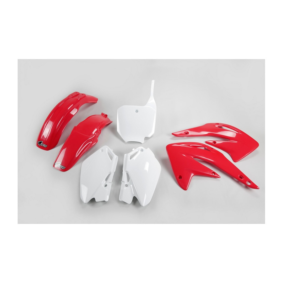 Kit plastique UFO couleur origine rouge/blanc Honda CR85R/RB
