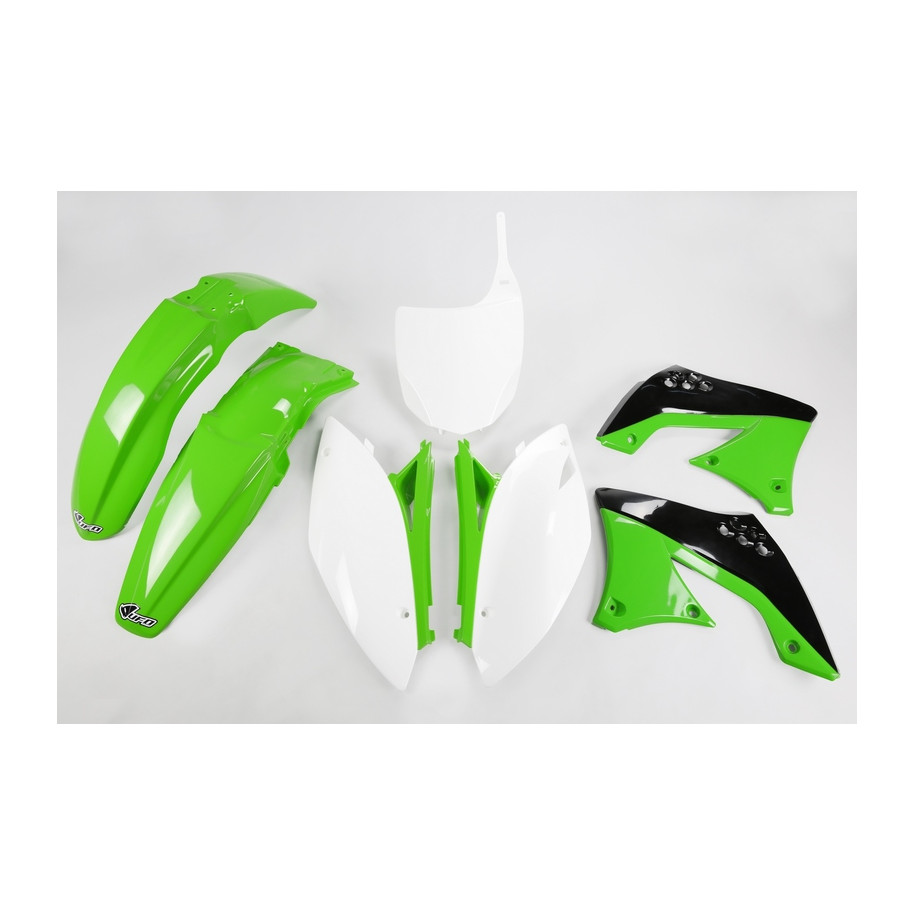Kit plastique UFO couleur origine vert/noir/blanc Kawasaki KX450F
