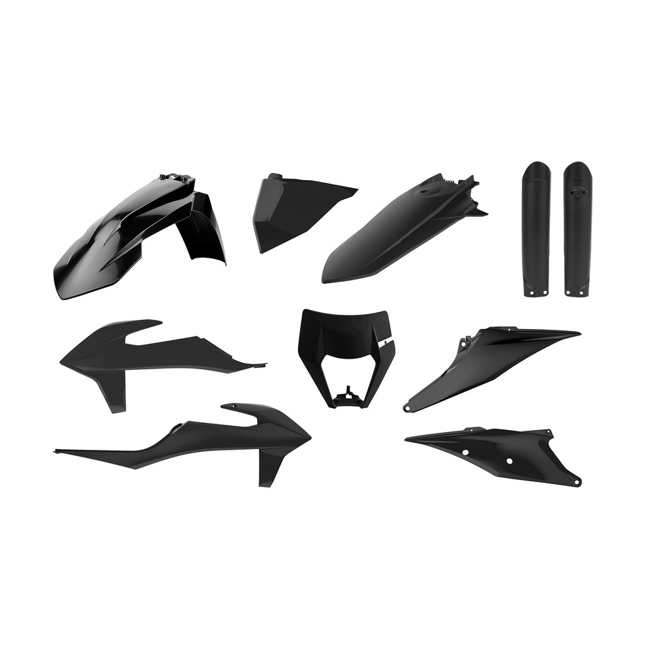 Kit plastique POLISPORT noir - KTM EXC/EXC-F