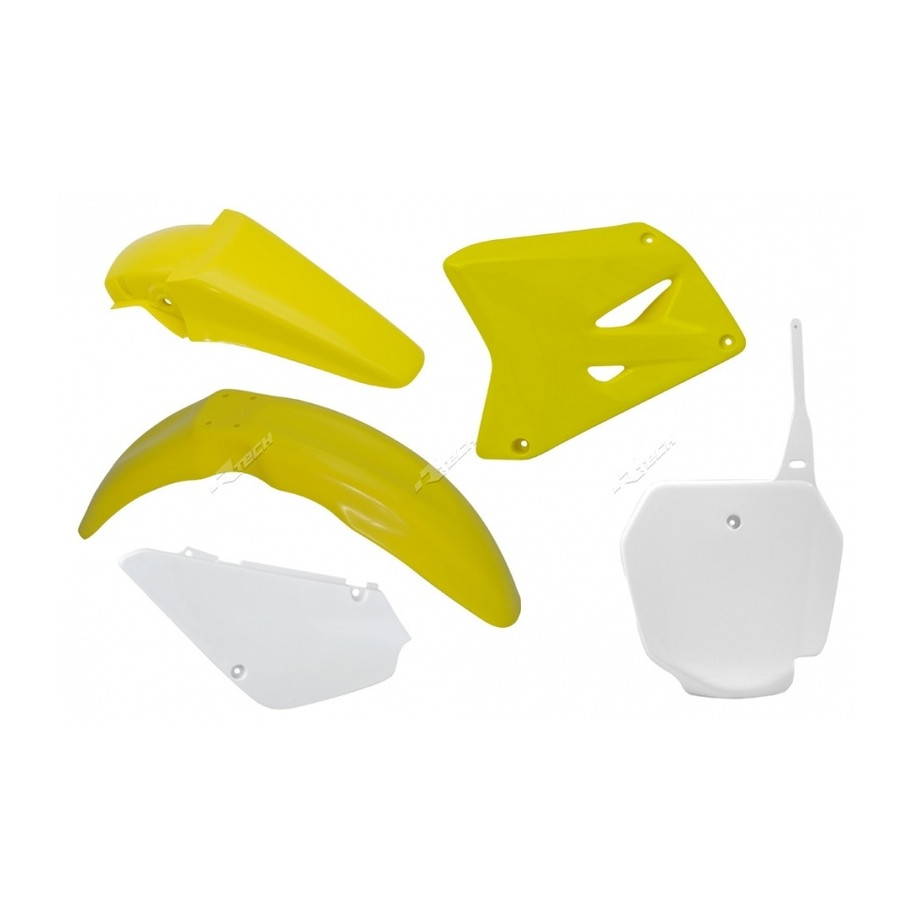 Kit plastique RACETECH couleur origine jaune/blanc Suzuki RM85