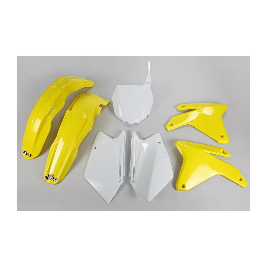 Kit plastique UFO couleur origine jaune/blanc Suzuki RM-Z450