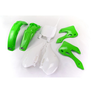 Kit plastique UFO couleur origine vert/blanc Kawasaki KX125/250