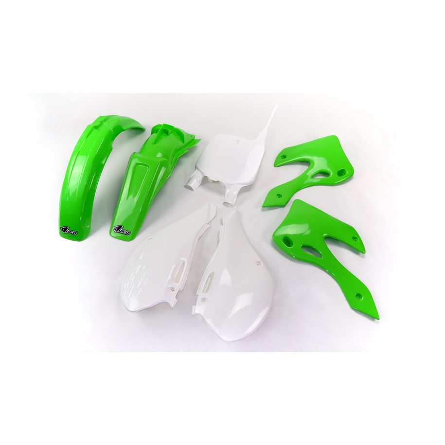 Kit plastique UFO couleur origine vert/blanc Kawasaki KX125/250