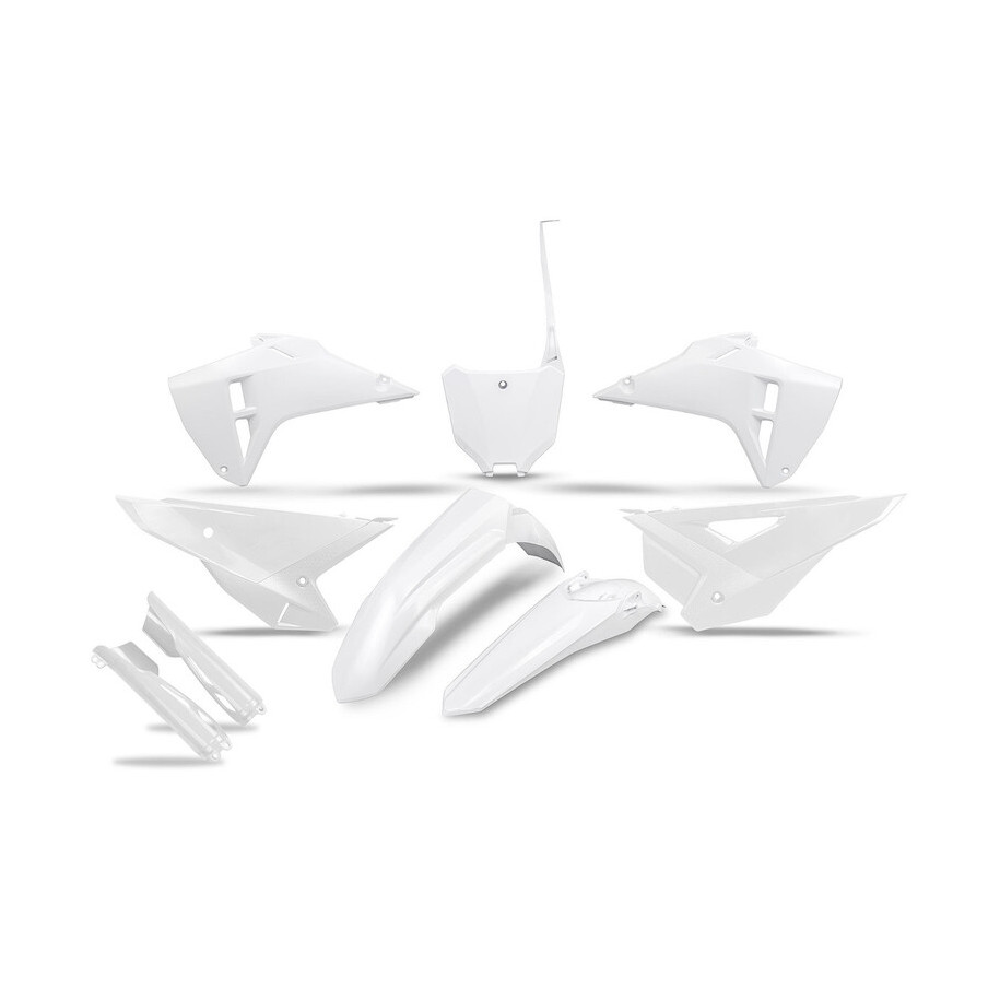 Kit plastiques complet avec protections de fourche UFO - blanc mat