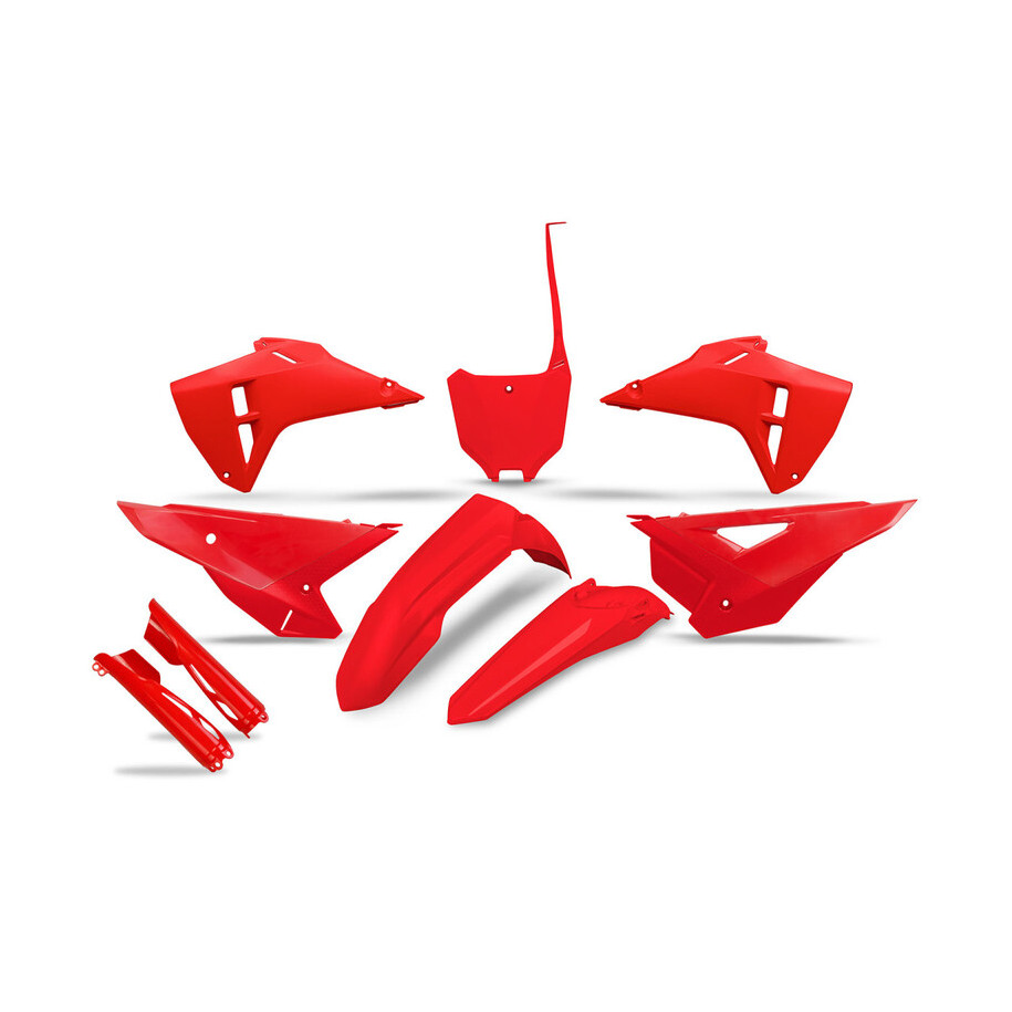 Kit plastiques complet avec protections de fourche UFO - rouge