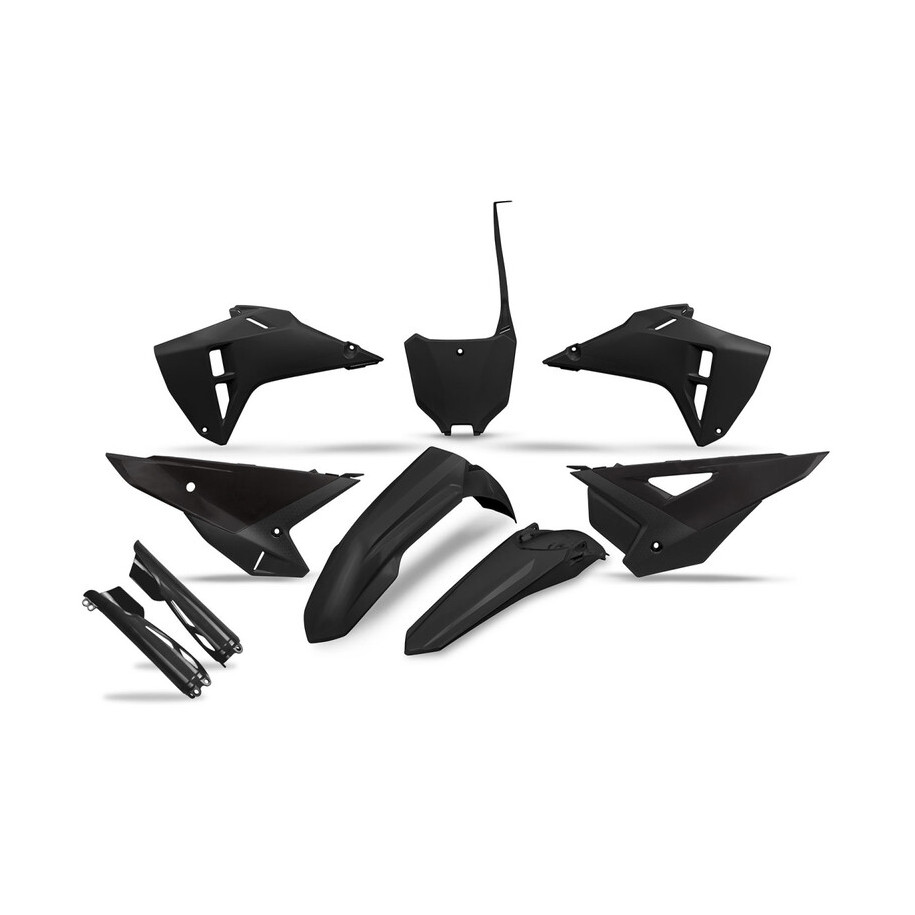 Kit plastiques complet avec protections de fourche UFO - noir