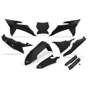 Kit plastiques complet avec protections de fourche UFO - noir