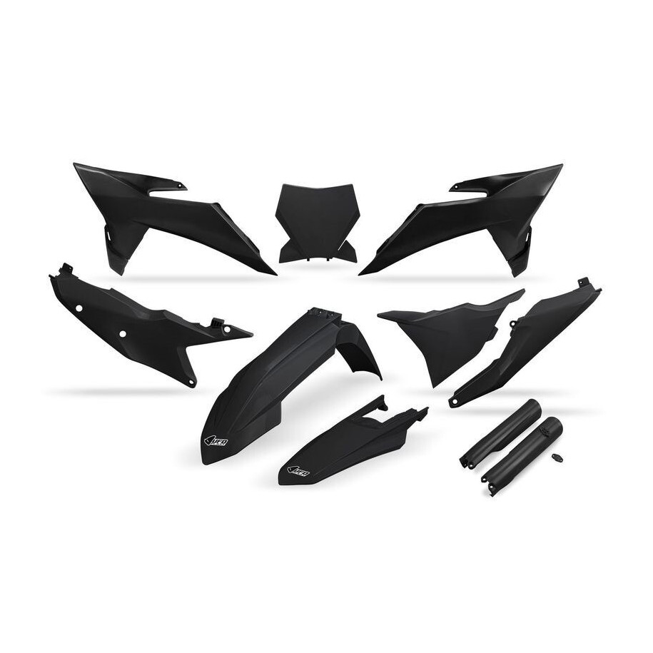 Kit plastiques complet avec protections de fourche UFO - noir