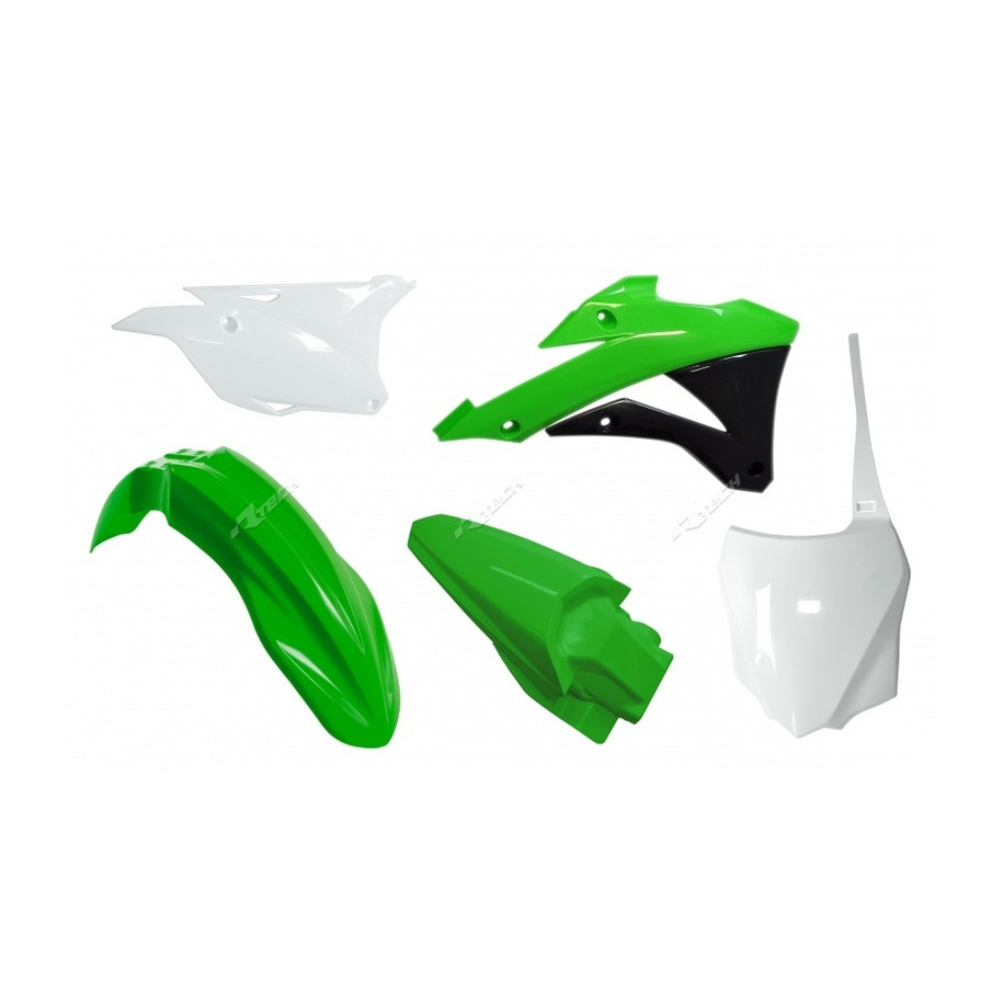 Kit plastique RACETECH couleur origine vert/blanc Kawasaki KX85