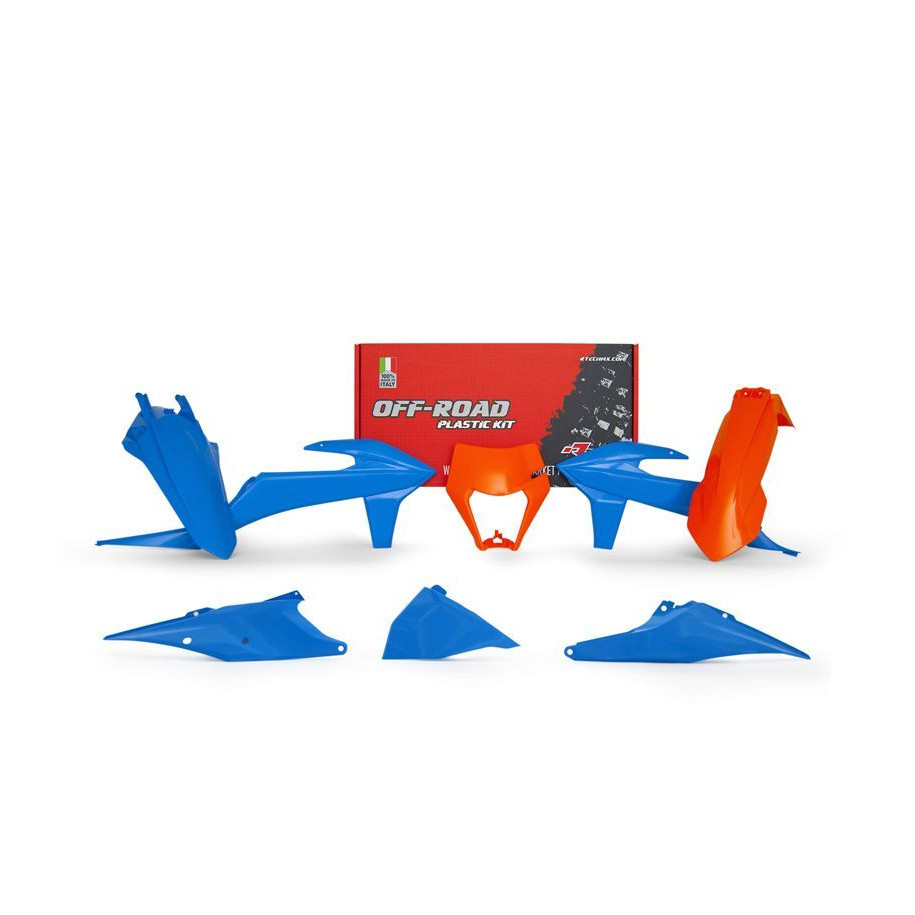 Kit plastiques RACETECH orange/bleu KTM