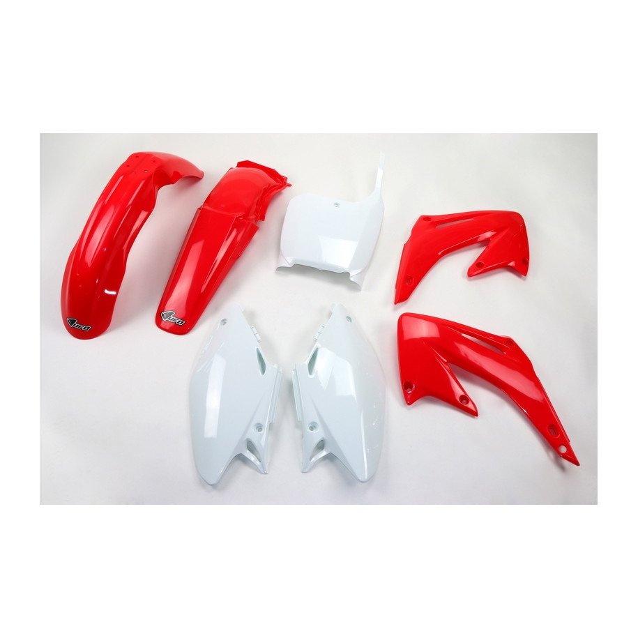 Kit plastique UFO couleur origine rouge/blanc Honda CR125R/250R