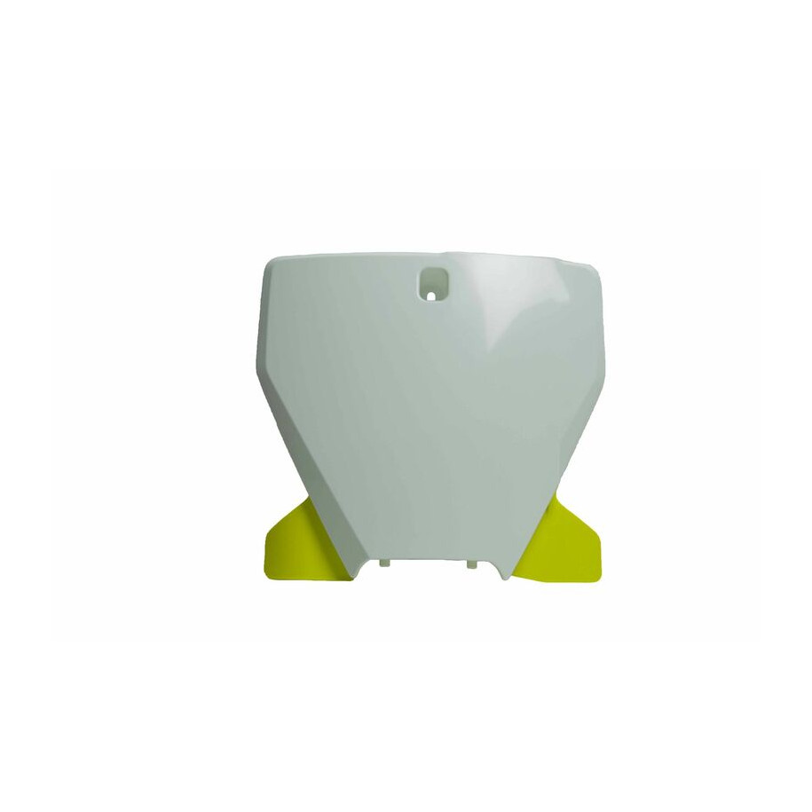 Plaque numéro frontale RACETECH blanc/Yellow Husqvarna TC/FC