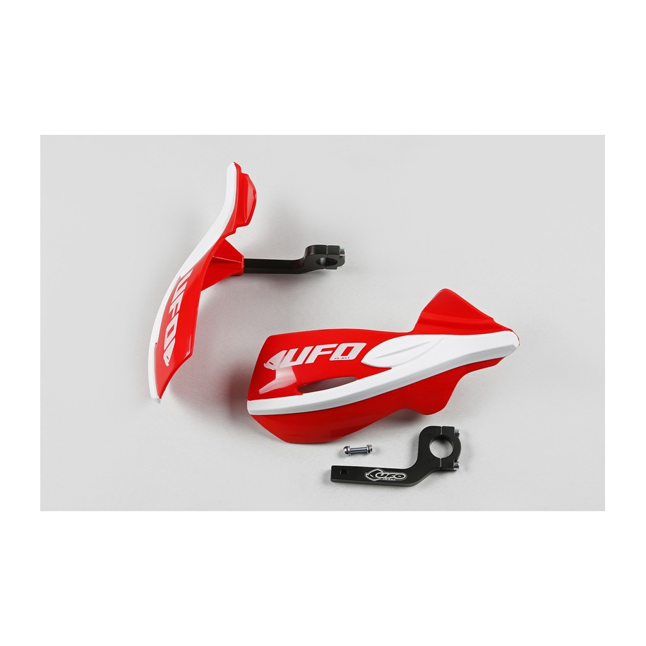 Protège-mains UFO Patrol rouge/blanc Kit montage inclus