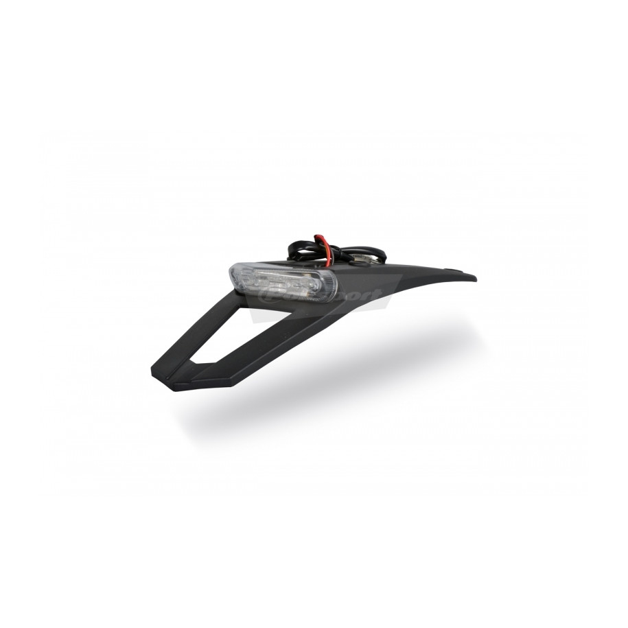 Extension de garde-boue AR avec feu LED Polisport noir