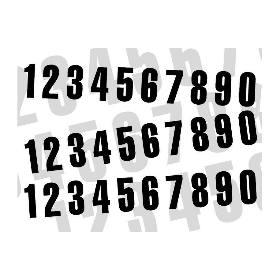 Numéro de course 8 BLACKBIRD 7x5,5cm noir jeu de 3