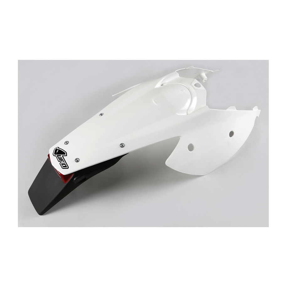 Garde-boue arrière + support de plaque avec feu UFO blanc KTM