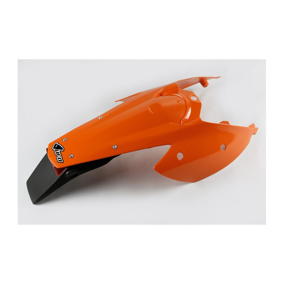 Garde-boue arrière + support de plaque avec feu UFO orange KTM EXC