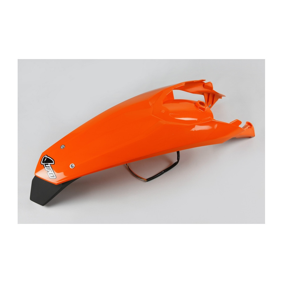 Garde-boue arrière + support de plaque avec feu UFO orange KTM