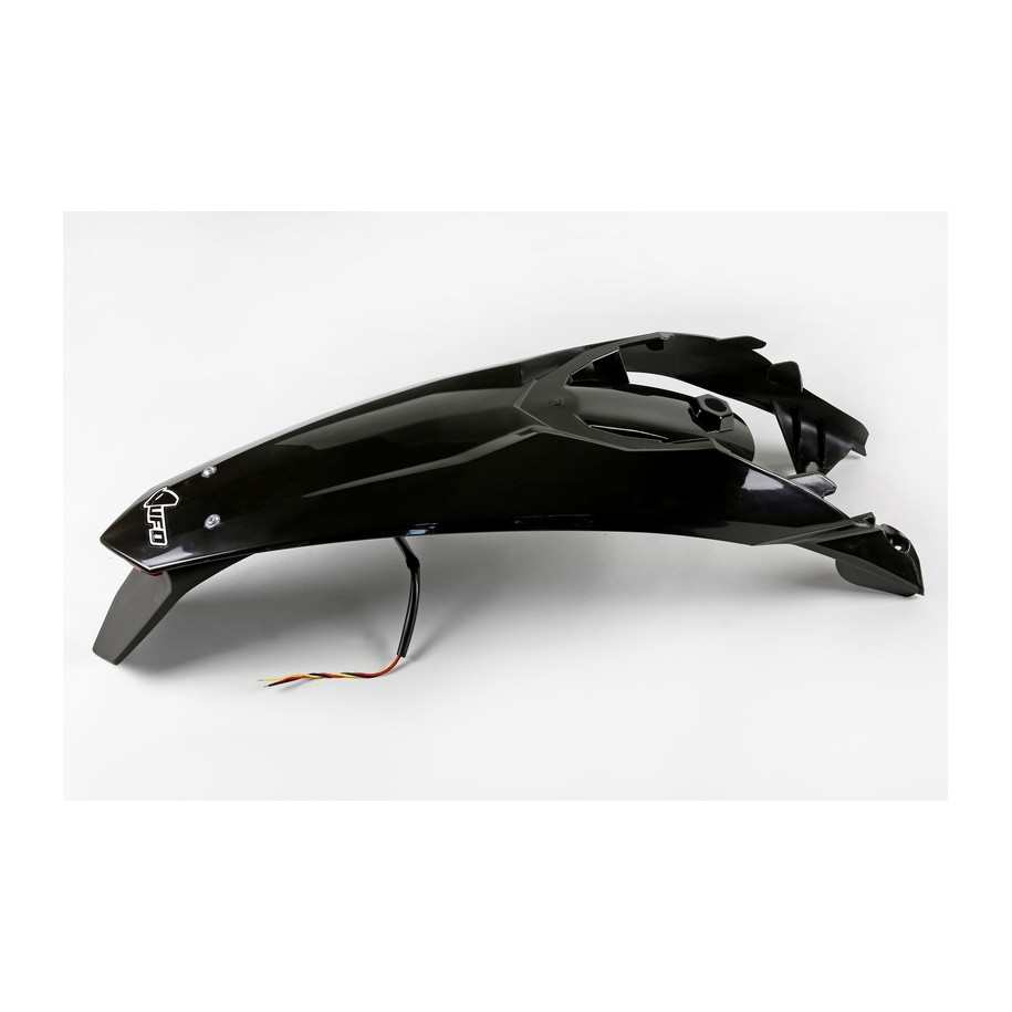 Garde-boue arrière + support de plaque avec feu UFO noir KTM