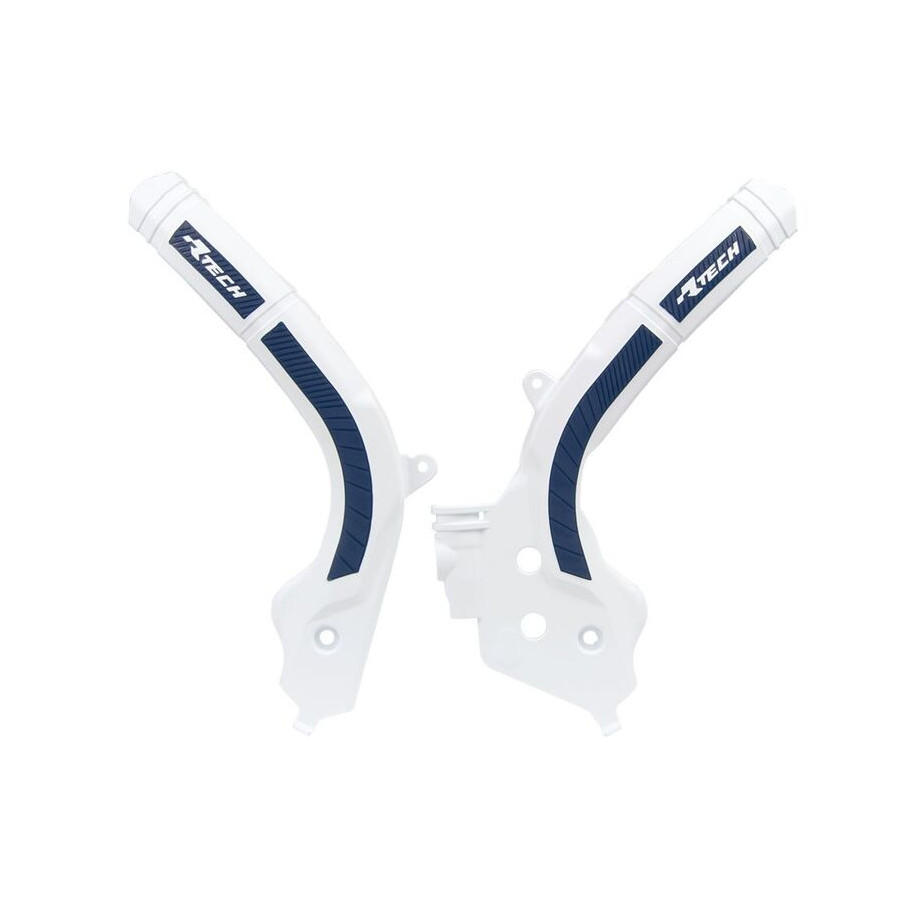 Protège cadre RACTECH bi-matières blanc/bleu